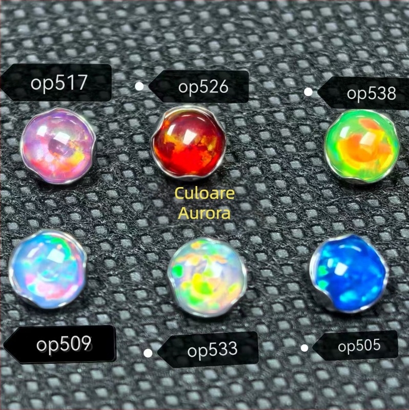 Cercei pentru piercing buze – aliaj de titan G23, prelucrare cu zirconiu, formă geometrică, cristal de titan, stil unisex prințesa