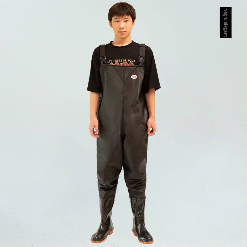 Costum de pescuit impermeabil, într-o singură piesă, cu bocanci integrați