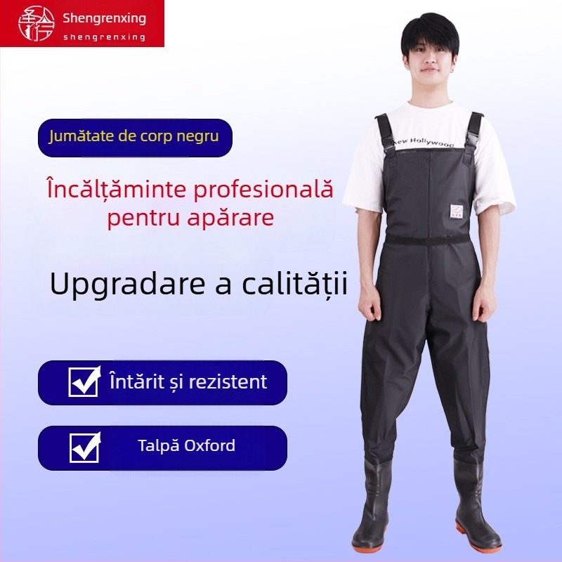 Pantaloni de pescuit din PVC – impermeabili, rezistenți la abraziune, groși, unisex, pentru pescuit și traversarea apei