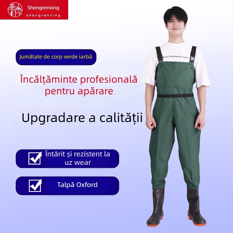 Pantaloni de pescuit din PVC – impermeabili, rezistenți la abraziune, groși, unisex, pentru pescuit și traversarea apei