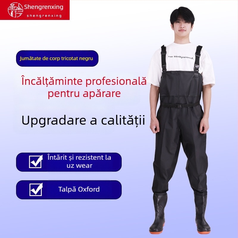 Pantaloni de pescuit din PVC – impermeabili, rezistenți la abraziune, groși, unisex, pentru pescuit și traversarea apei