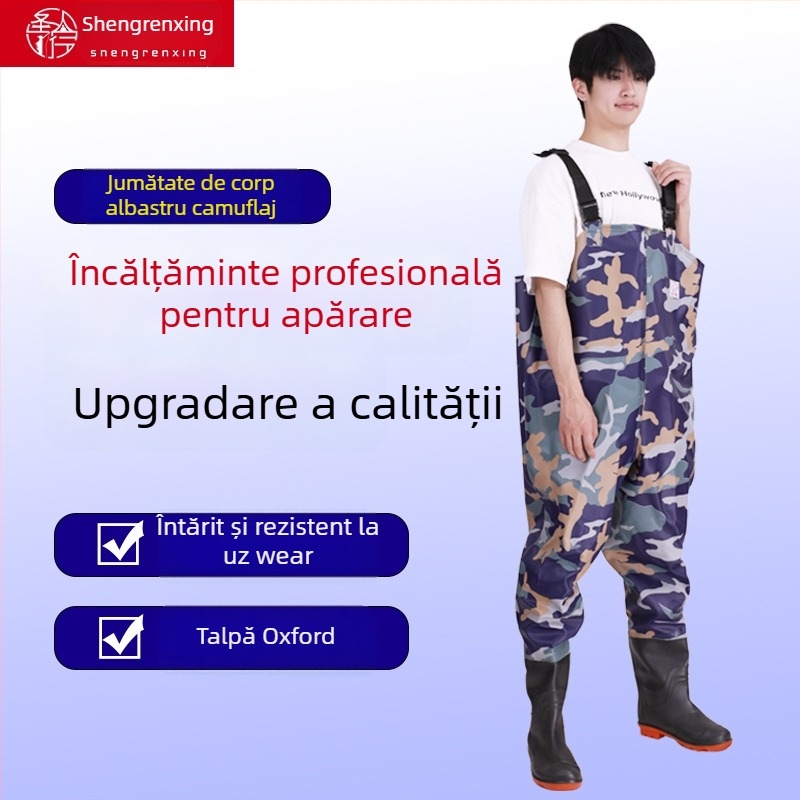 Pantaloni de pescuit din PVC – impermeabili, rezistenți la abraziune, groși, unisex, pentru pescuit și traversarea apei