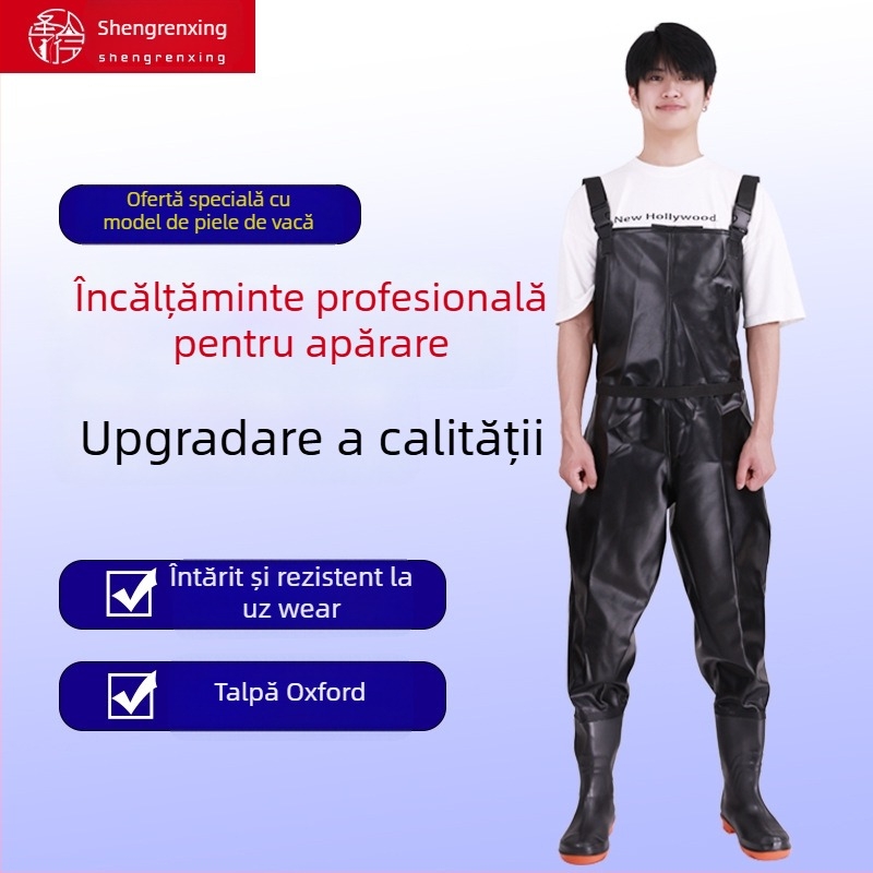 Pantaloni de pescuit din PVC – impermeabili, rezistenți la abraziune, groși, unisex, pentru pescuit și traversarea apei