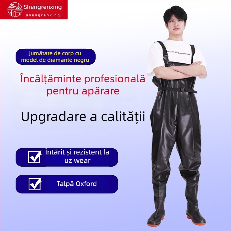 Pantaloni de pescuit din PVC – impermeabili, rezistenți la abraziune, groși, unisex, pentru pescuit și traversarea apei