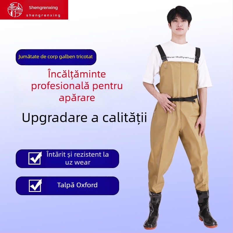 Pantaloni de pescuit din PVC – impermeabili, rezistenți la abraziune, groși, unisex, pentru pescuit și traversarea apei