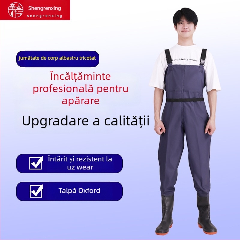 Pantaloni de pescuit din PVC – impermeabili, rezistenți la abraziune, groși, unisex, pentru pescuit și traversarea apei