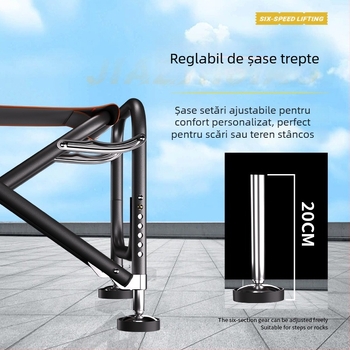 Scaun de pescuit pliabil, cu spătar reglabil, din aliaj de aluminiu, portabil pentru terenuri variate