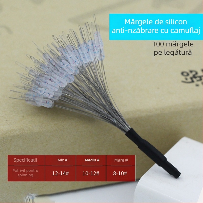 Mărgele de pescuit din silicon – anti încurcare, întărite pentru pescuit la fund (material: silicon; pachet 100 buc.)