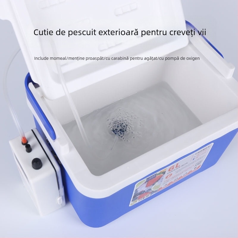 Cutie de pescuit pentru creveți cu pompă de oxigen, din plastic, capacitate 80+, fabricat în China