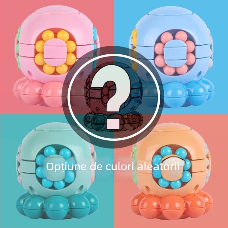 Jucărie educativă din plastic: Cub spațial cu mărgele rotative pentru relaxarea stresului, potrivit pentru 0–3 ani
