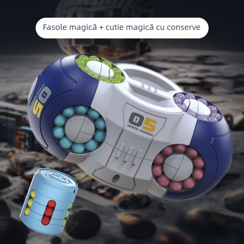 Jucărie educativă din plastic: Cub spațial cu mărgele rotative pentru relaxarea stresului, potrivit pentru 0–3 ani