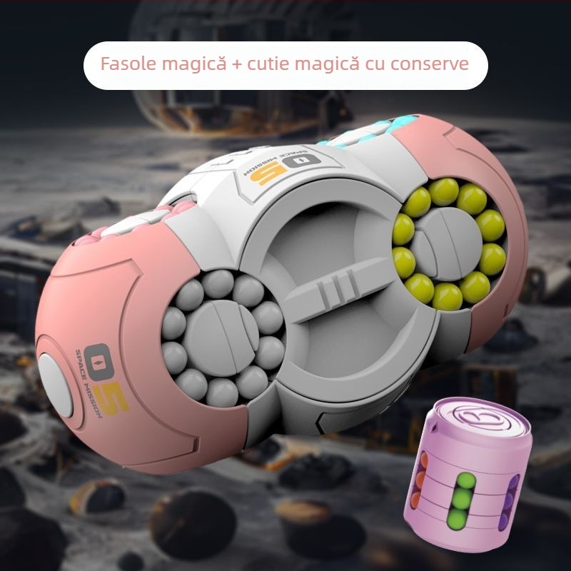 Jucărie educativă din plastic: Cub spațial cu mărgele rotative pentru relaxarea stresului, potrivit pentru 0–3 ani