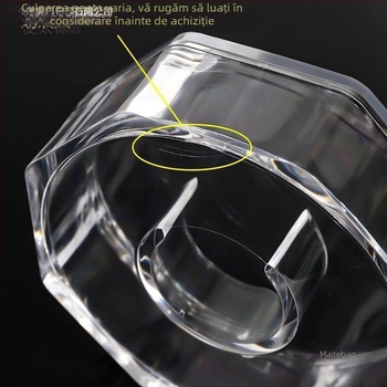 Cutie de afișare pentru bijuterii – Transparentă, antipraf, formă pătrată/rotundă, pentru brățări și mărgele Buddha