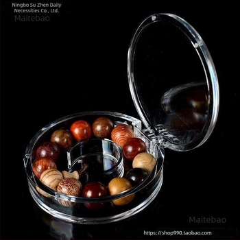 Cutie de afișare pentru bijuterii – Transparentă, antipraf, formă pătrată/rotundă, pentru brățări și mărgele Buddha