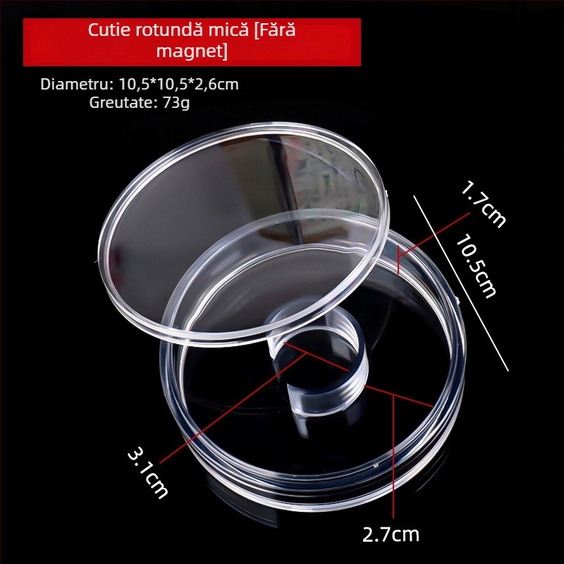 Cutie de afișare pentru bijuterii – Transparentă, antipraf, formă pătrată/rotundă, pentru brățări și mărgele Buddha