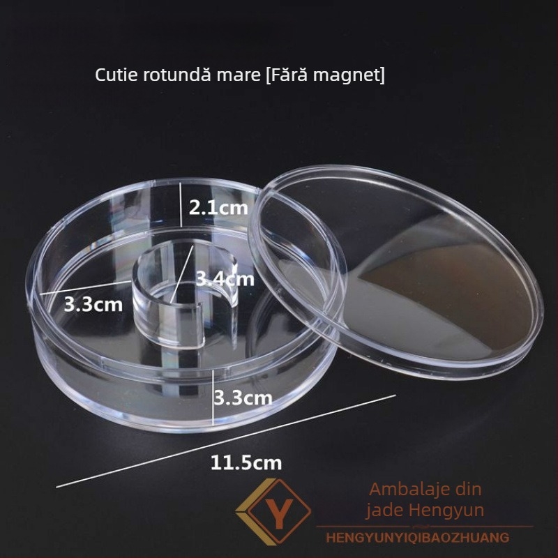 Cutie de afișare pentru bijuterii – Transparentă, antipraf, formă pătrată/rotundă, pentru brățări și mărgele Buddha