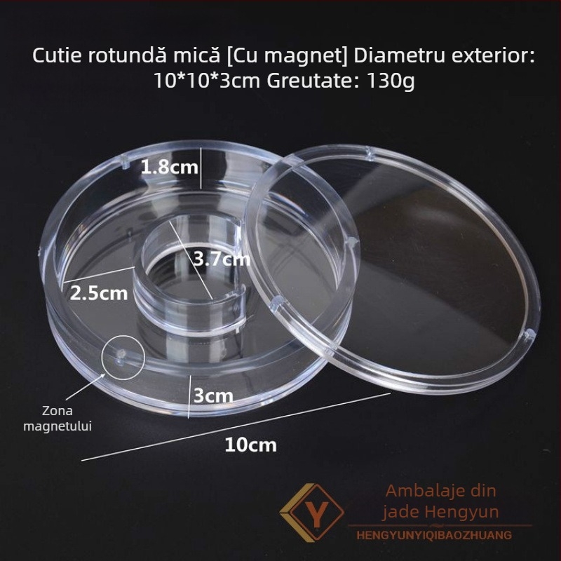 Cutie de afișare pentru bijuterii – Transparentă, antipraf, formă pătrată/rotundă, pentru brățări și mărgele Buddha