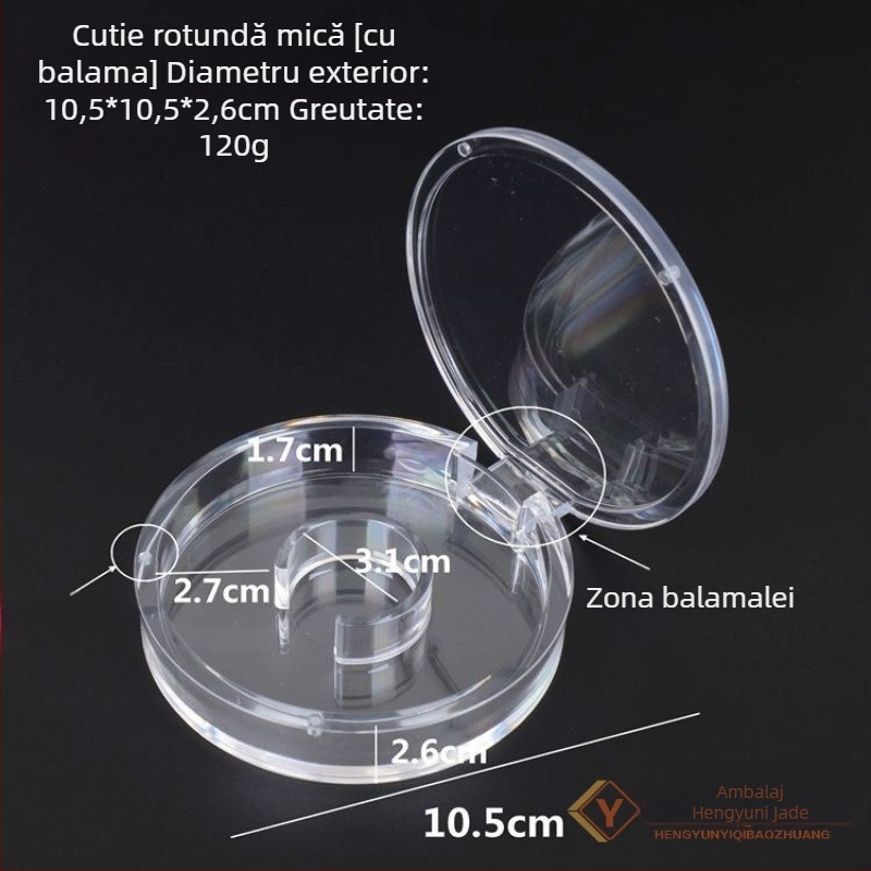 Cutie de afișare pentru bijuterii – Transparentă, antipraf, formă pătrată/rotundă, pentru brățări și mărgele Buddha