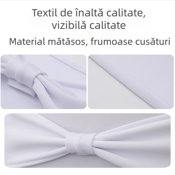 Bandă pentru spatele scaunului cu funda, fără legare – Poliester, Stil hotel, Solan