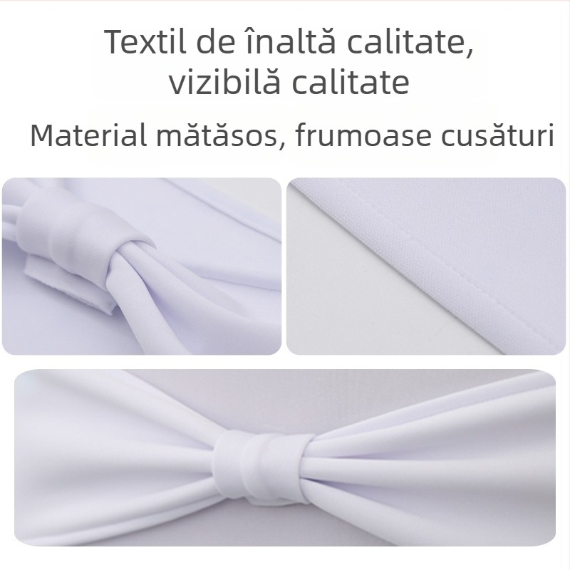 Bandă pentru spatele scaunului cu funda, fără legare – Poliester, Stil hotel, Solan