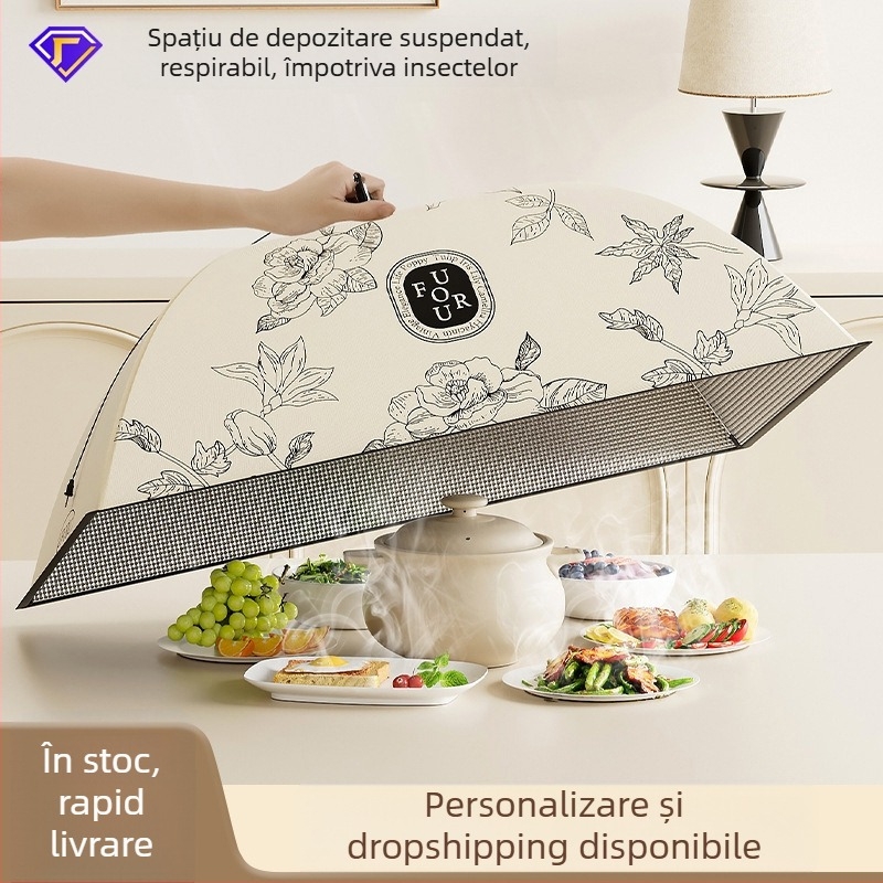 Capac izolant pentru masă de bucătărie – Demontabil și lavabil, rezistent la praf și țânțari, pliabil