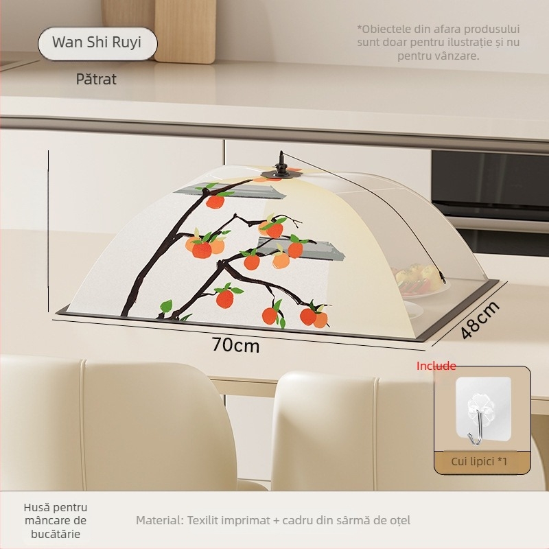 Capac izolant pentru masă de bucătărie – Demontabil și lavabil, rezistent la praf și țânțari, pliabil