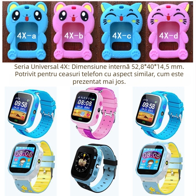 Carcasă de protecție din silicon pentru ceasul inteligent universal pentru copii, cu pandantiv de gât (material: silicon; compatibil cu: universal; greutate: 0,05)