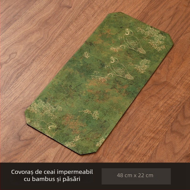 Covoraș rotund dublu-față pentru ceremonia ceaiului, impermeabil și izolat, design zen