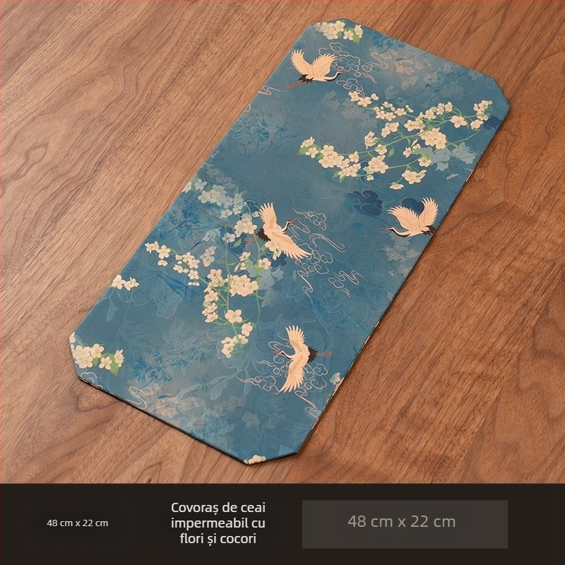 Covoraș rotund dublu-față pentru ceremonia ceaiului, impermeabil și izolat, design zen