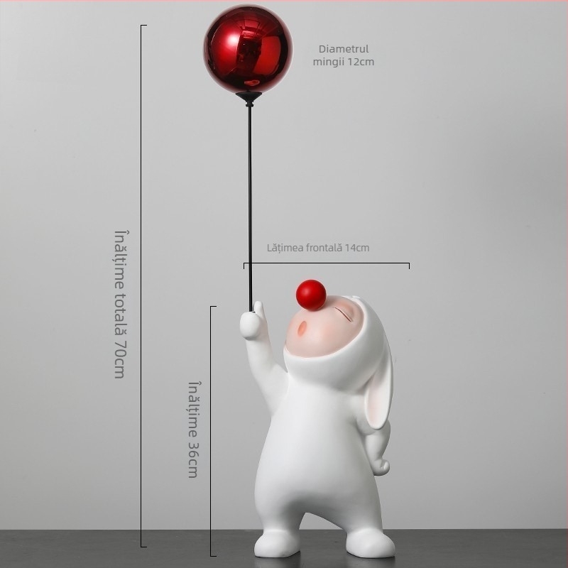 Ornament iepuraș decorativ din rășină - stil modern minimalist (Material: Rășină; Categorie: Meșteșuguri din rășină; Formă de agățare: Ornament de agățat; Ambalaj: Carton; Stil: Simplitate modernă)