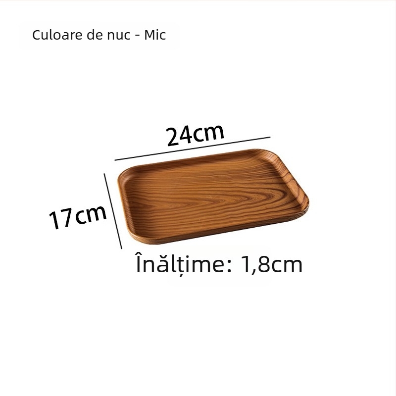 Tava ovală cu imitare lemn pentru uz casnic; potrivită pentru cești, bijuterii și deserturi; material PP, stil chinezesc, personalizare cu logo, lansat în 2023.