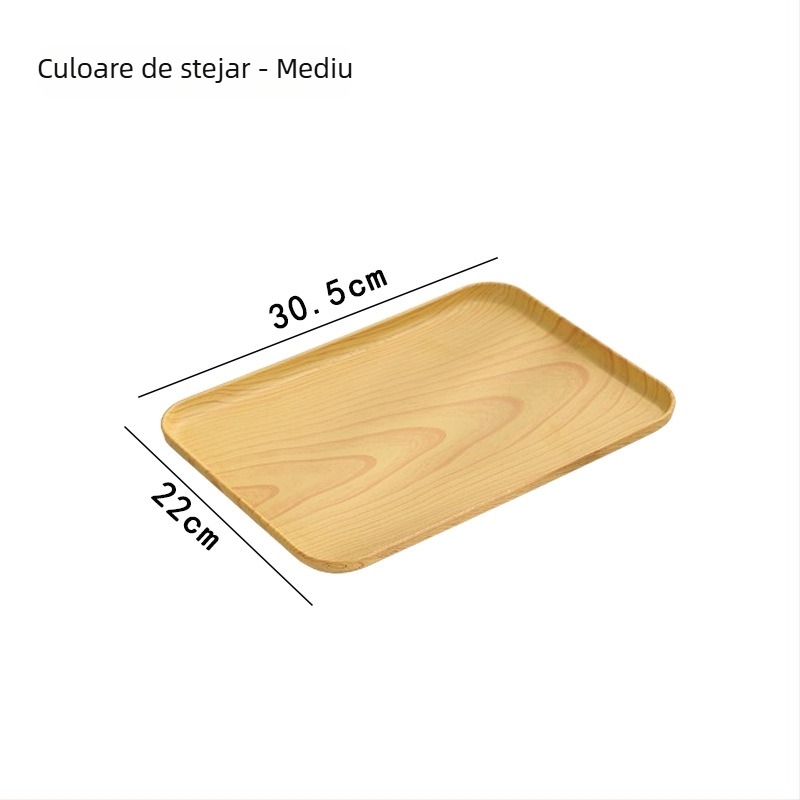 Tava ovală cu imitare lemn pentru uz casnic; potrivită pentru cești, bijuterii și deserturi; material PP, stil chinezesc, personalizare cu logo, lansat în 2023.
