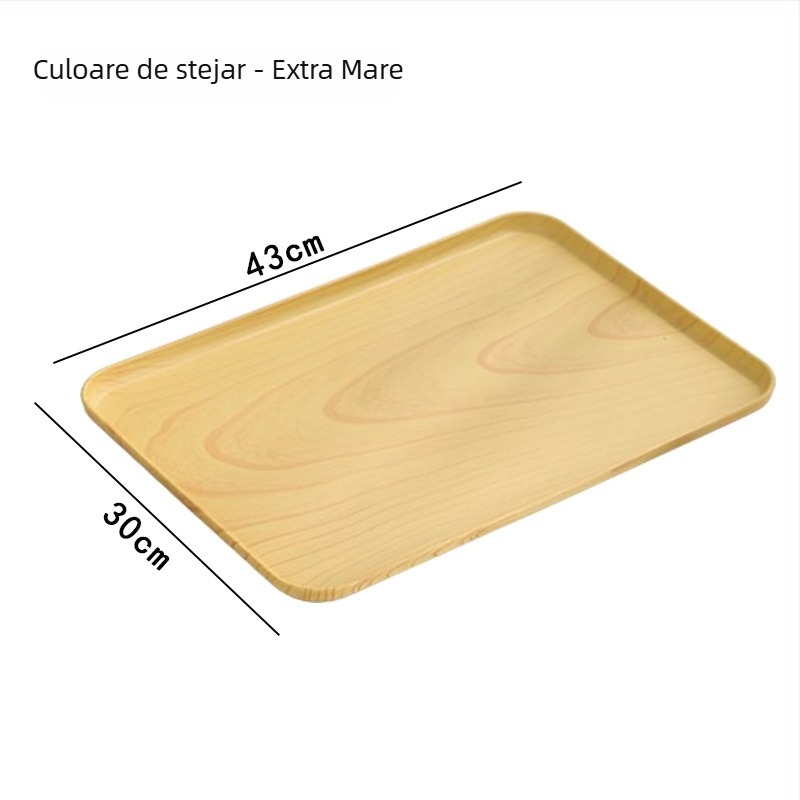 Tava ovală cu imitare lemn pentru uz casnic; potrivită pentru cești, bijuterii și deserturi; material PP, stil chinezesc, personalizare cu logo, lansat în 2023.