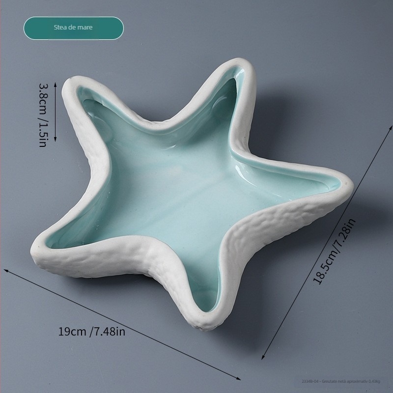 Lampa de noapte ceramică în formă de scoică și farfurioară pentru bijuterii — ornament de birou modern Xuanyi