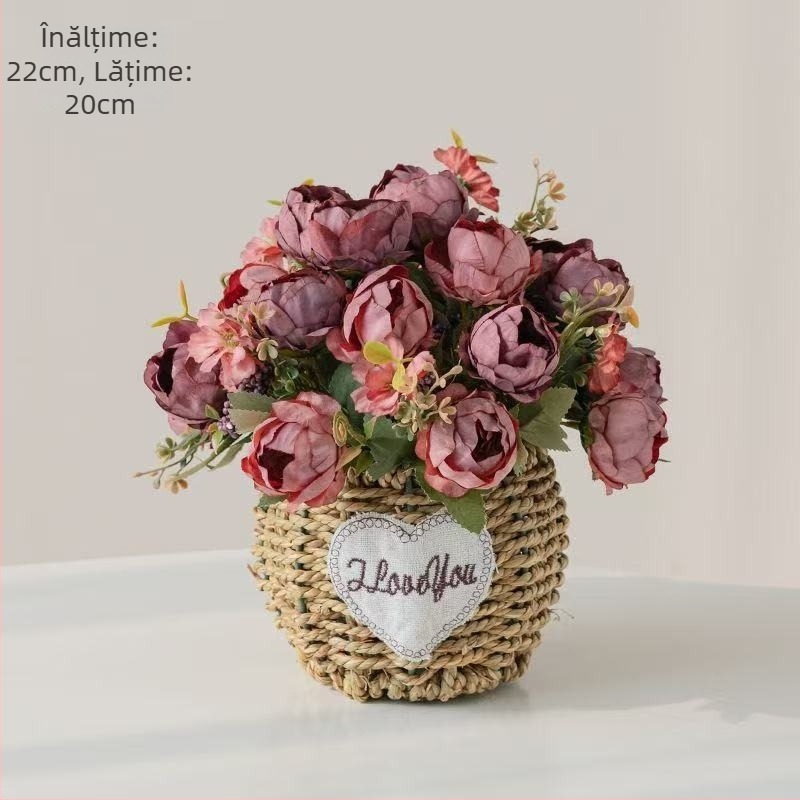 Buchet de flori artificiale cu floarea-soarelui, material de mătase, finisaj la atingere moale, decor pentru casă