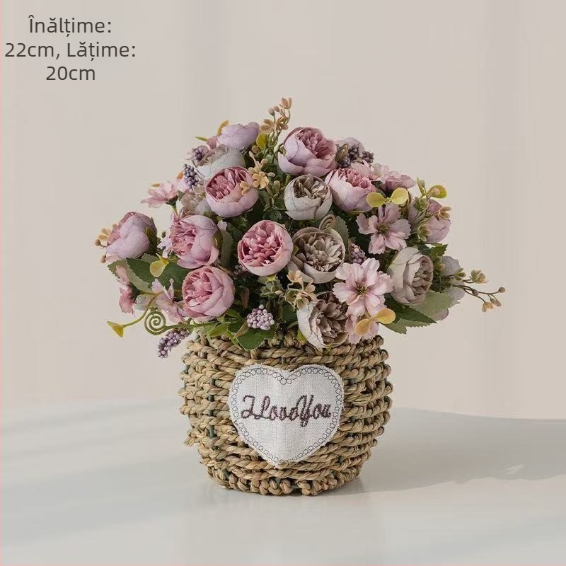 Buchet de flori artificiale cu floarea-soarelui, material de mătase, finisaj la atingere moale, decor pentru casă