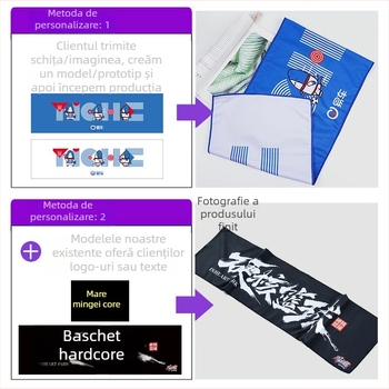 Prosop de sport pentru sală cu logo personalizat - microfibră, 160-400 g, absorbție sudoare 0-5 s, proces de imprimare, logo personalizabil