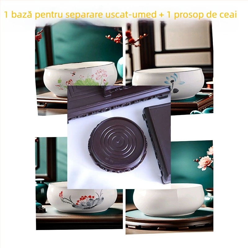 Vas ceramic pentru spălat ceai, vas pentru resturi de ceai și scrumieră – accesorii set Ceai Kung Fu