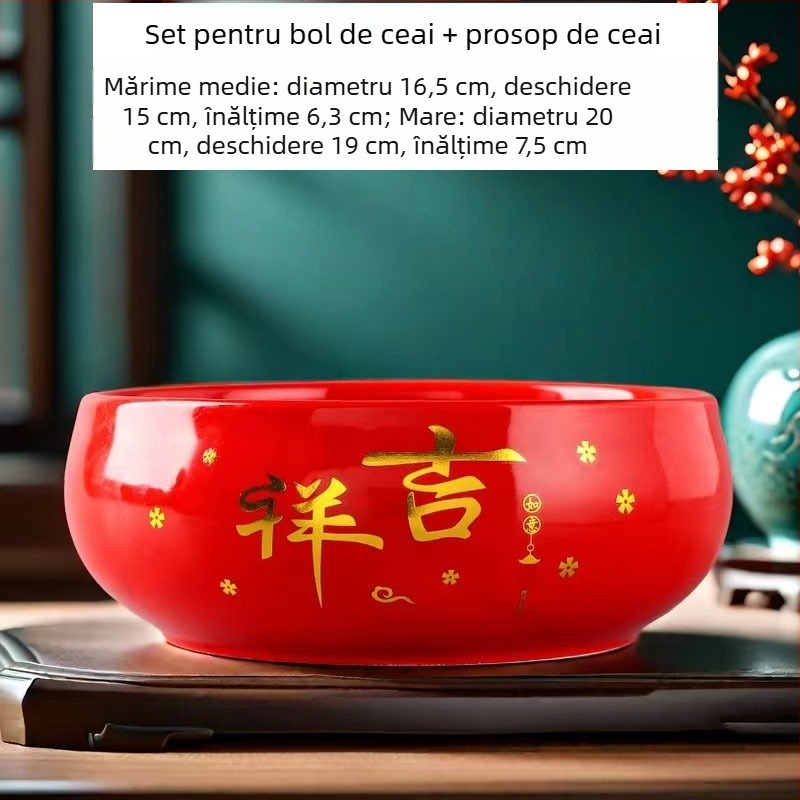 Vas ceramic pentru spălat ceai, vas pentru resturi de ceai și scrumieră – accesorii set Ceai Kung Fu