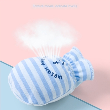 Set mănuși anti-zgâriere pentru nou-născuți - 100% bumbac, respirant, elasticitate înaltă, include protecții pentru picioare, unisex, toate sezoanele