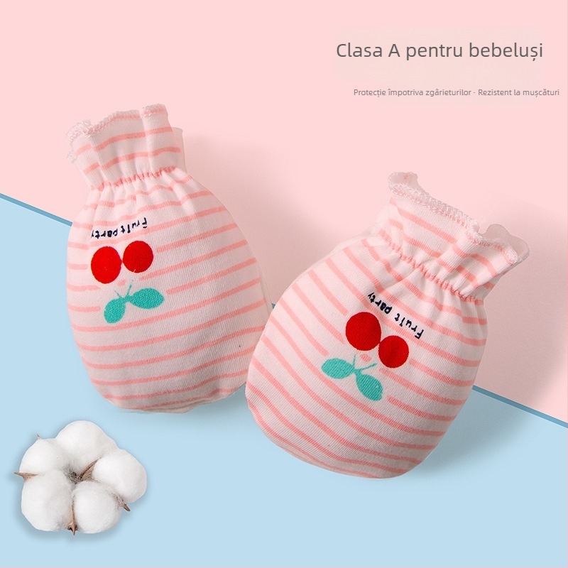 Set mănuși anti-zgâriere pentru nou-născuți - 100% bumbac, respirant, elasticitate înaltă, include protecții pentru picioare, unisex, toate sezoanele