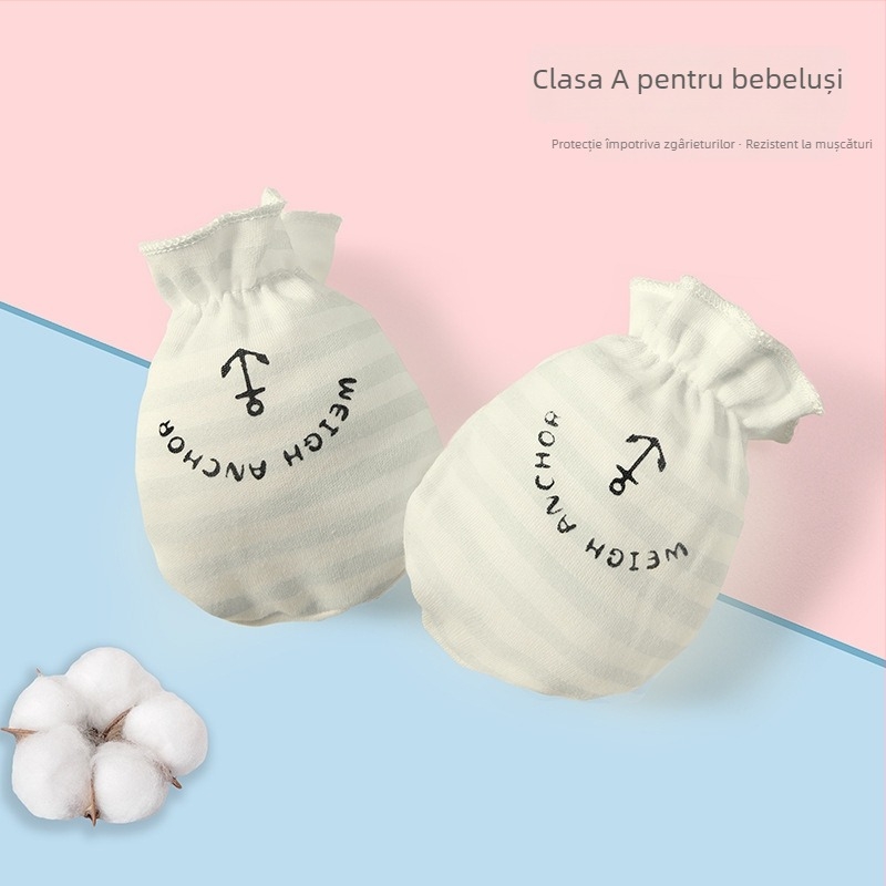 Set mănuși anti-zgâriere pentru nou-născuți - 100% bumbac, respirant, elasticitate înaltă, include protecții pentru picioare, unisex, toate sezoanele