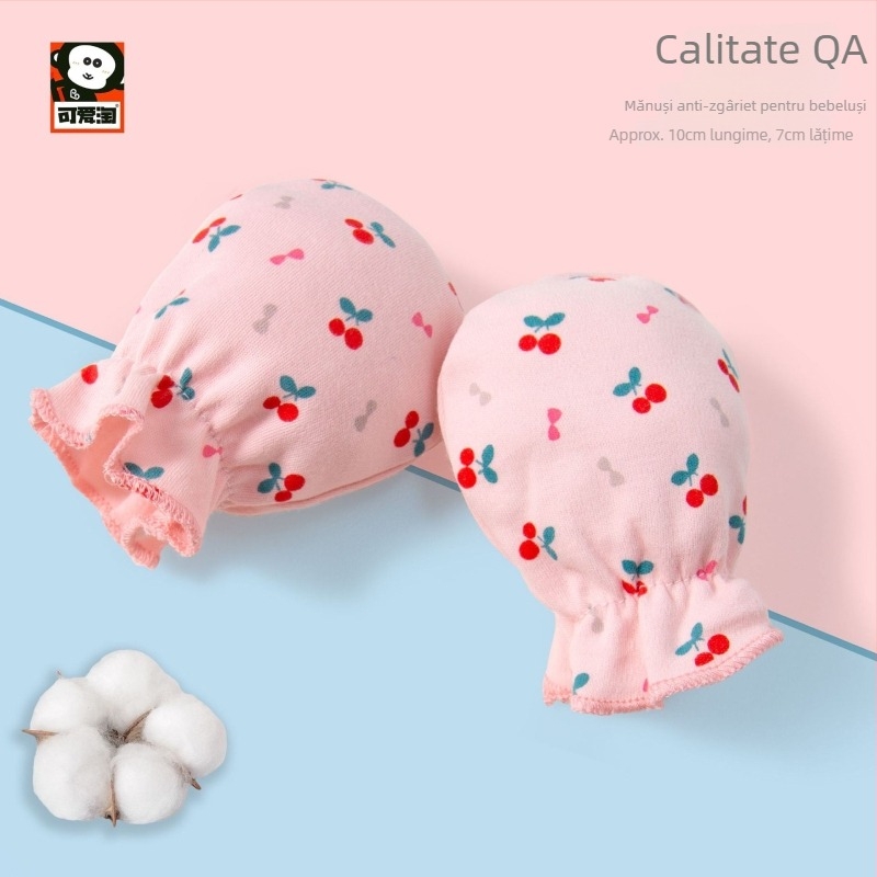 Set mănuși anti-zgâriere pentru nou-născuți - 100% bumbac, respirant, elasticitate înaltă, include protecții pentru picioare, unisex, toate sezoanele