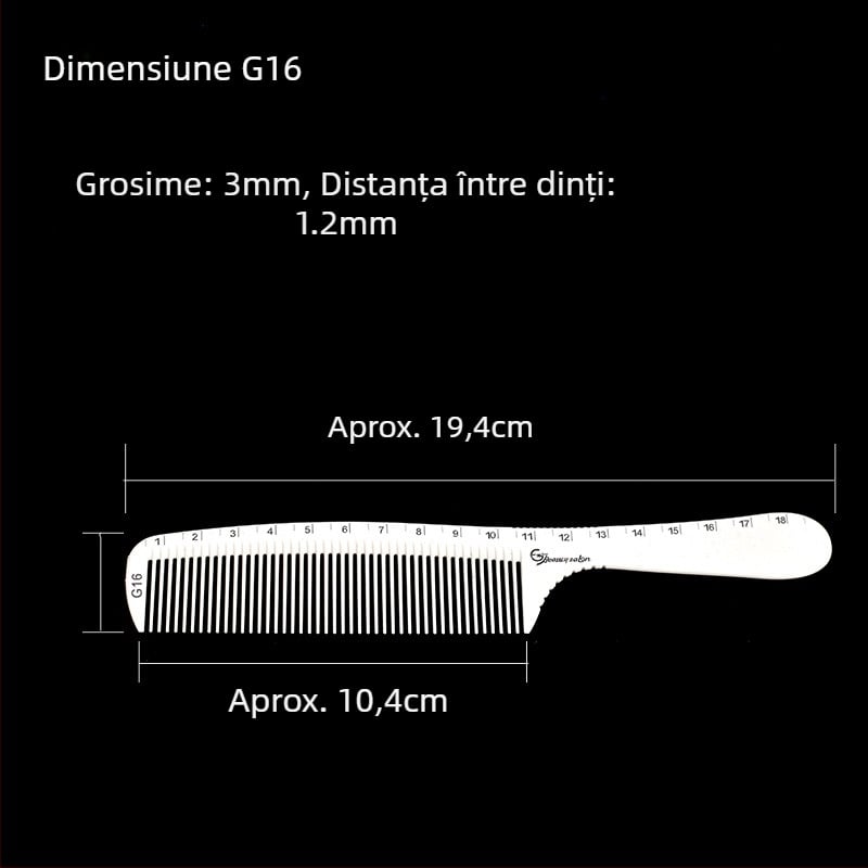 KLS pieptene profesional pentru păr – ABS material, vârf ascuțit, pentru saloane