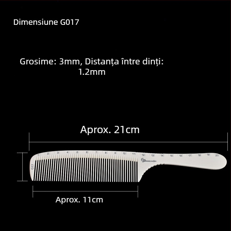 KLS pieptene profesional pentru păr – ABS material, vârf ascuțit, pentru saloane