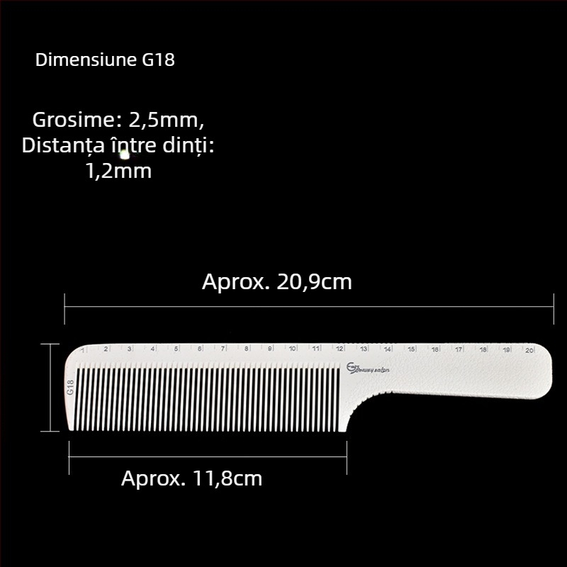 KLS pieptene profesional pentru păr – ABS material, vârf ascuțit, pentru saloane