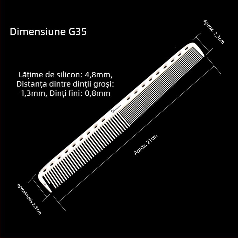 KLS pieptene profesional pentru păr – ABS material, vârf ascuțit, pentru saloane