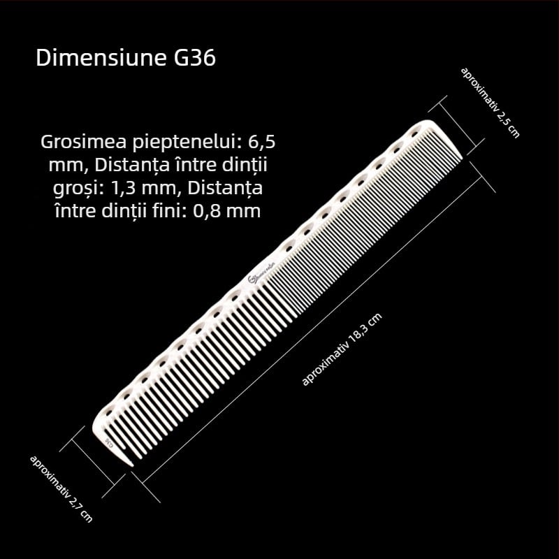 KLS pieptene profesional pentru păr – ABS material, vârf ascuțit, pentru saloane