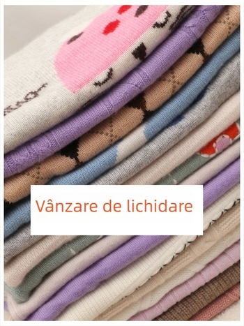 Pulover din cașmir pentru copii, tricot gros, guler rotund, mâneci lungi, model cu dungi/cărticele/abstract, finiș moale din fleece, spălare enzymatică, stil coreean, pentru copii de 3–8 ani, 100% cașmir.