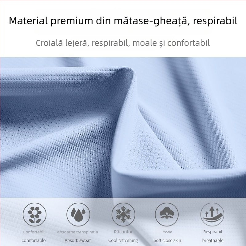 Set sport Ice Silk pentru bărbați – tricou de alergare cu uscare rapidă și șorturi lejere